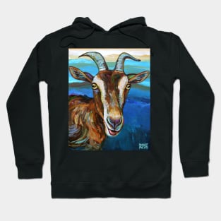 Toggenburg Goat on Green Hoodie